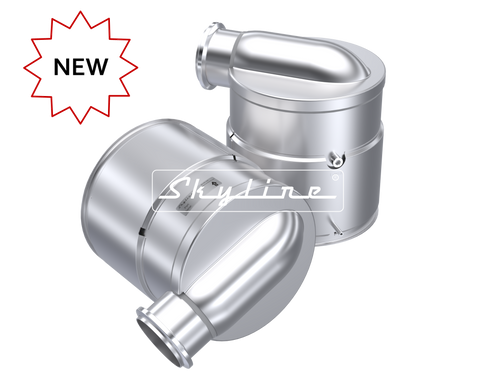 A rendering of two Skyline XN0619 Aftermarket DOCs for Cummins ISX engines with a badge marked NEW in the upper left corner